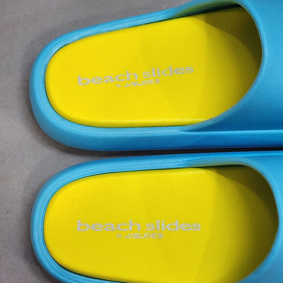 J SLIDES Blue and Yellow Eva‎ Squish Beach Slides Women's Size 8 - NIB - Picture 6 of 7